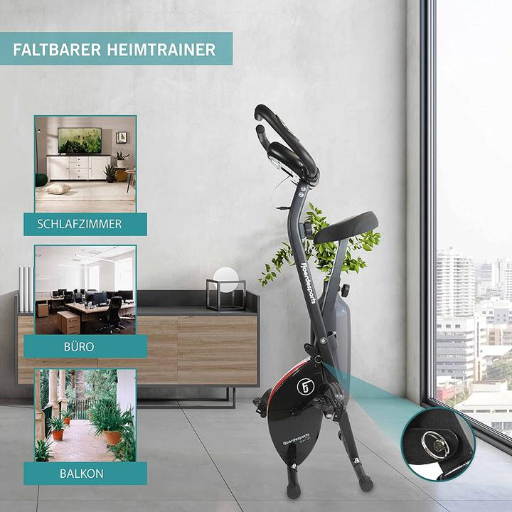 Actual product image Fjoerde Sports Foldable Exercise Bike, Red
