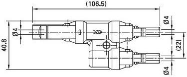 Actual product image Stäubli Branching socket - Y piece 2x F 1x M (Solar connector)