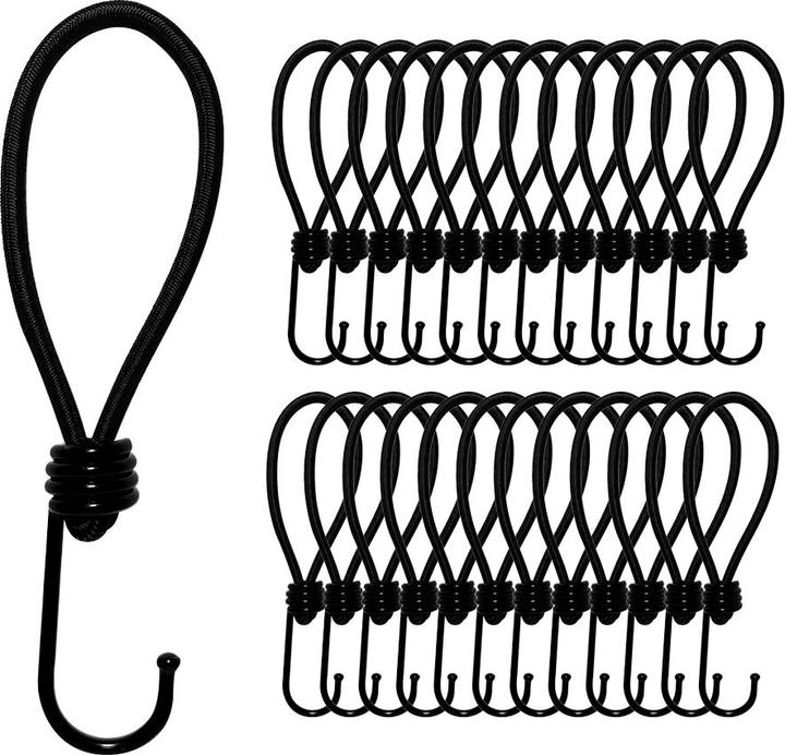 Offgridtec 25 Stk. Spanngummi 18cm Expander mit Haken 5mm Universal Ladungssicherung für Planen und Anhängern