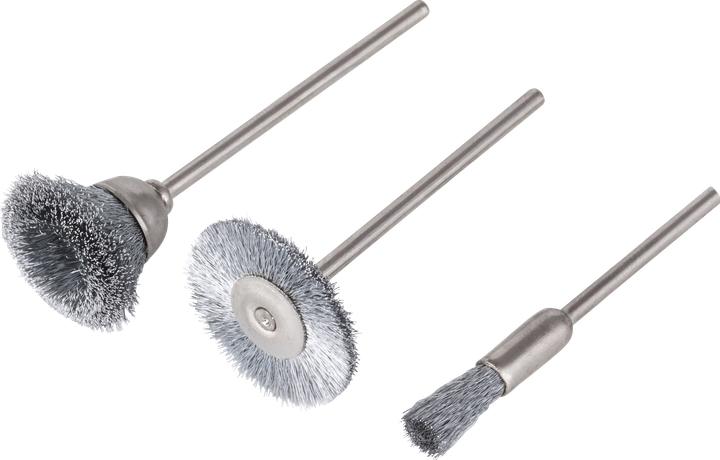 Productafbeelding wolfcraft wolfcraft 1 staaldraad miniborstelset 3 stuks.