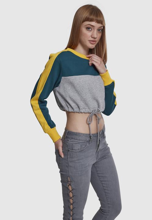 Produktbild Urban Classics Ladies Cropped 3-Tone Stripe Crew (S)