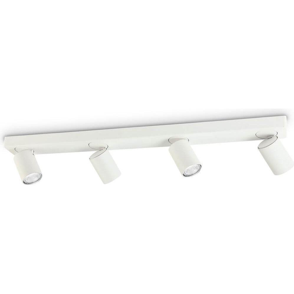 Ideal lux, Wandleuchte + Deckenleuchte, RUDY GU10 Deckenleuchte 4x dimmbar Weiss warmweiss 229089 (640 lm, GU10)