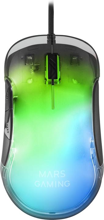Actual product image Mars Gaming MMGLOW Gaming Mouse RGB Chroma-Glow Mirror Finish 12800 DPI Black (Cable)