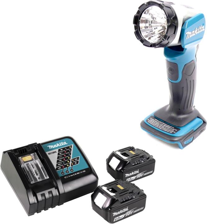 Immagine prodotto Makita BML 802 RG Lampada per batterie da 14,4 e 18V + 2x batteria 6,0 Ah + caricatore