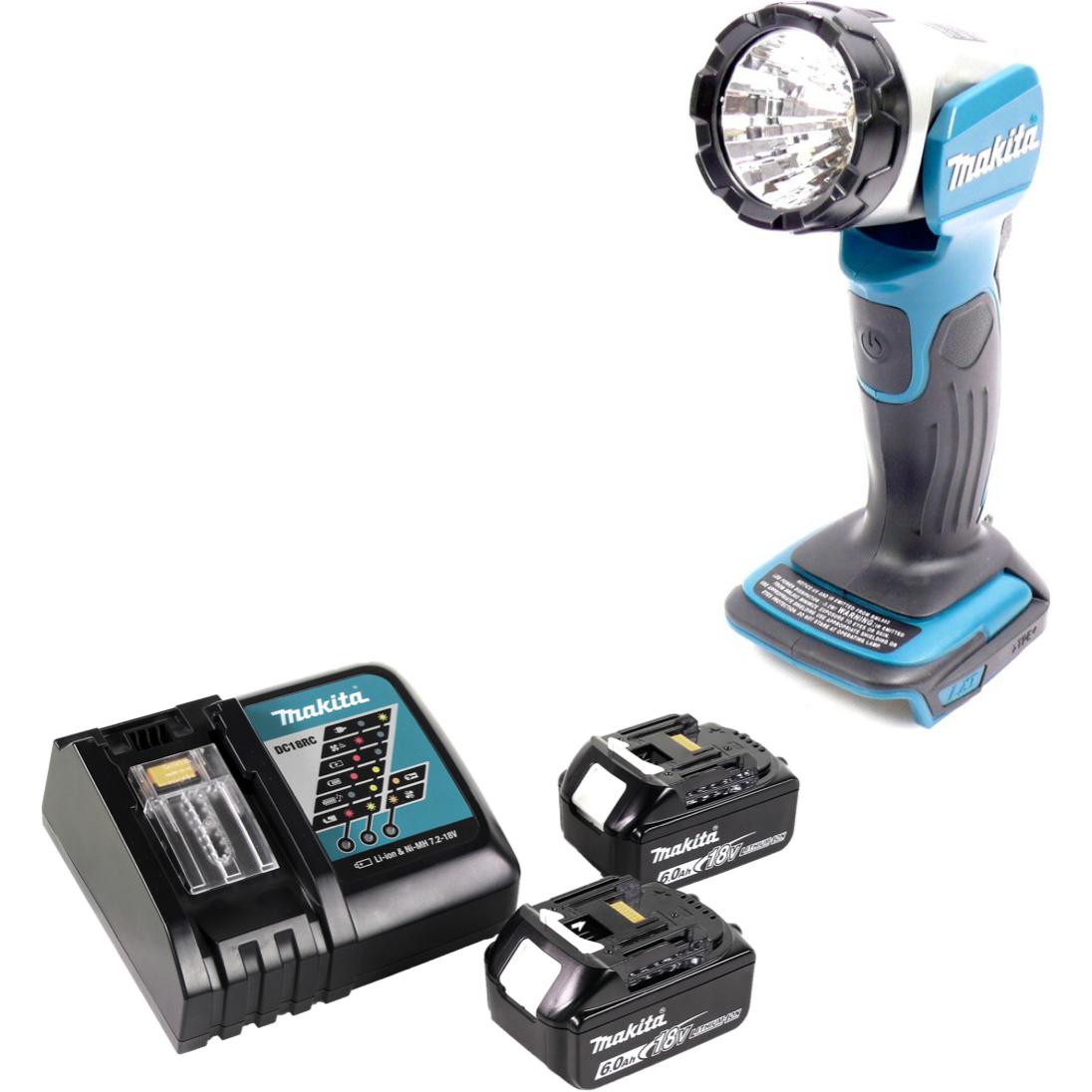 Thumbnail - Makita, Arbeitsleuchte, BML 802 RG Akku Lampe für 14,4 und 18V Akkus + 2x Akku 6,0 Ah + Ladegerät