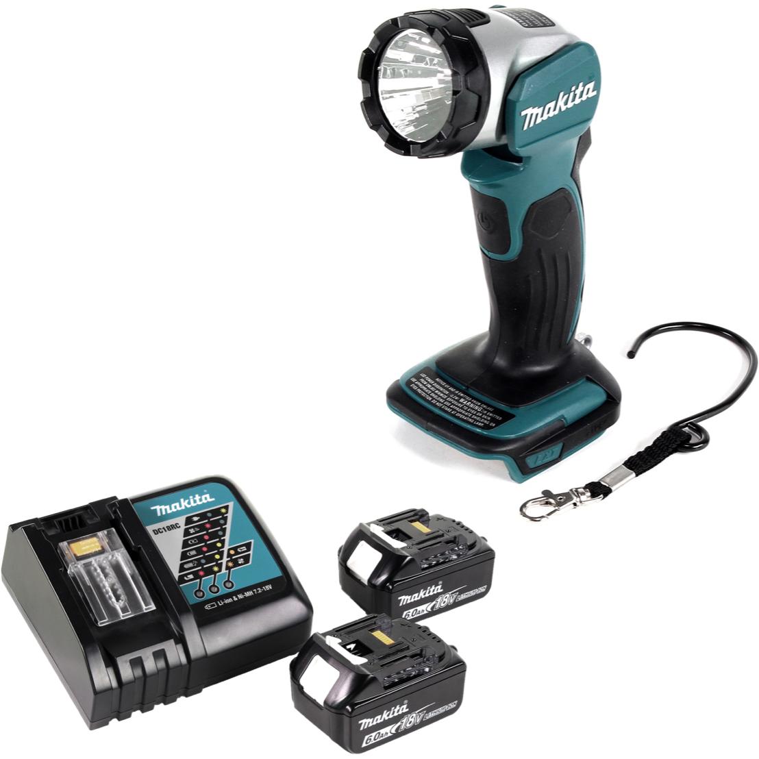 Thumbnail - Makita, Arbeitsleuchte, DML 802 RG Akku Lampe für 14,4 und 18 V Akku + 2x Akku 6,0 Ah + Ladegerät