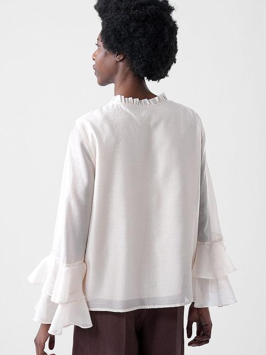 Immagine prodotto Comma Bluse Feminine Lyocell-Voile-Bluse mit Trompetenärmeln (38)
