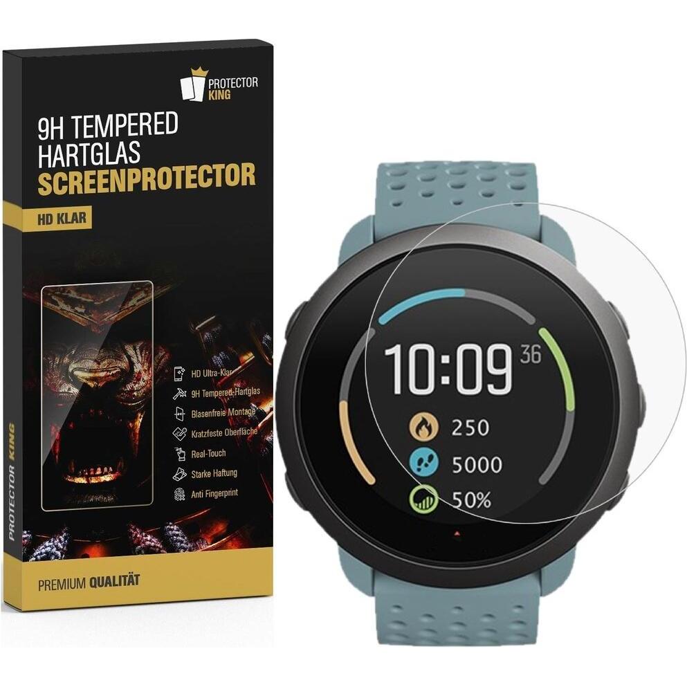 Protectorking 2x echtes Tempered 9H Panzerhartglas 3D KLAR, Smartwatch Schutzfolie, Transparent