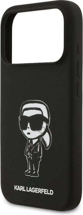 Actual product image Karl Lagerfeld - Silicone Sketch & Logo (KLHMP17LSKIGROK) - iPhone 17 Pro - Black Karl (Apple iPhone 17 Pro)
