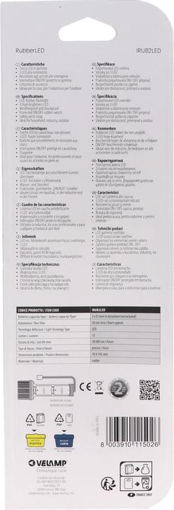 Actual product image Velamp LED Gummi-Taschenlampe, 3 LEDs, wasserdicht, mit Handschlaufe, Lieferung ohne Batterien (20.50 cm, 12 lm)