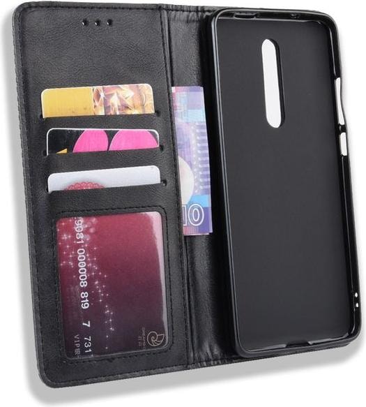 Produktbild MU Style Vintage Style Leder Bookcover Hülle (Xiaomi Mi 9T Pro)