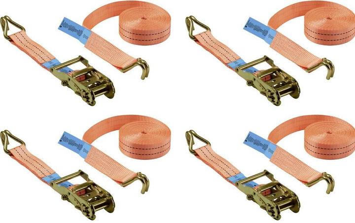 Toolcraft Spanngurt mit Ratsche 38 mm x 6 m, 2 kg, 4 Stk