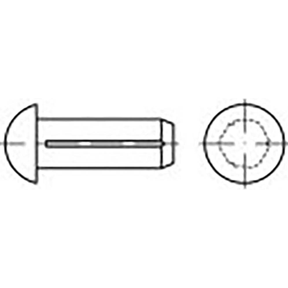 Toolcraft, Chiodi, TO-6865938 Halbrundkerbnagel Messing 200 St. (200 pz., 5 mm)