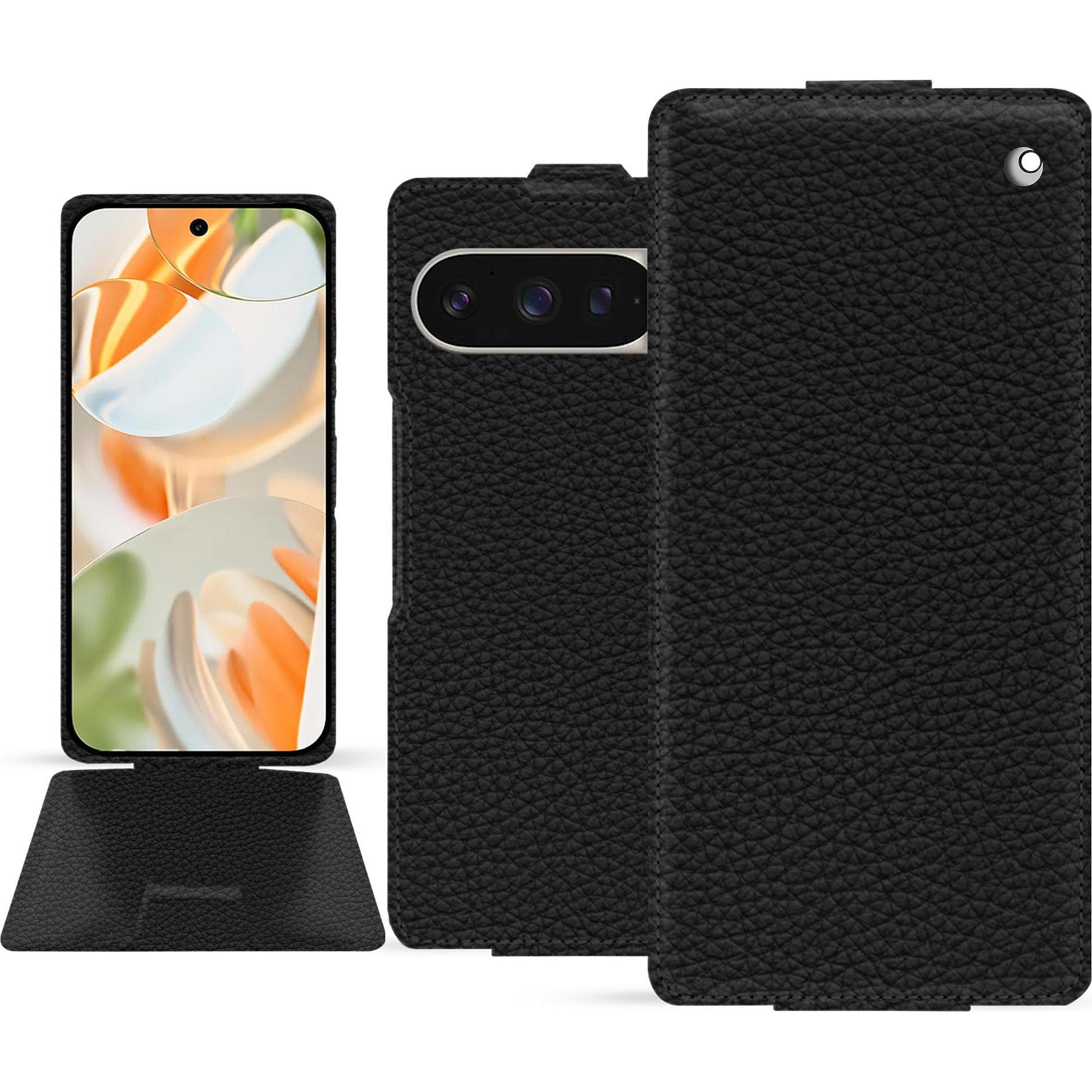Noreve Lederschutzhülle vertikal (Google Pixel 9 Pro Fold), Smartphone Hülle, Schwarz