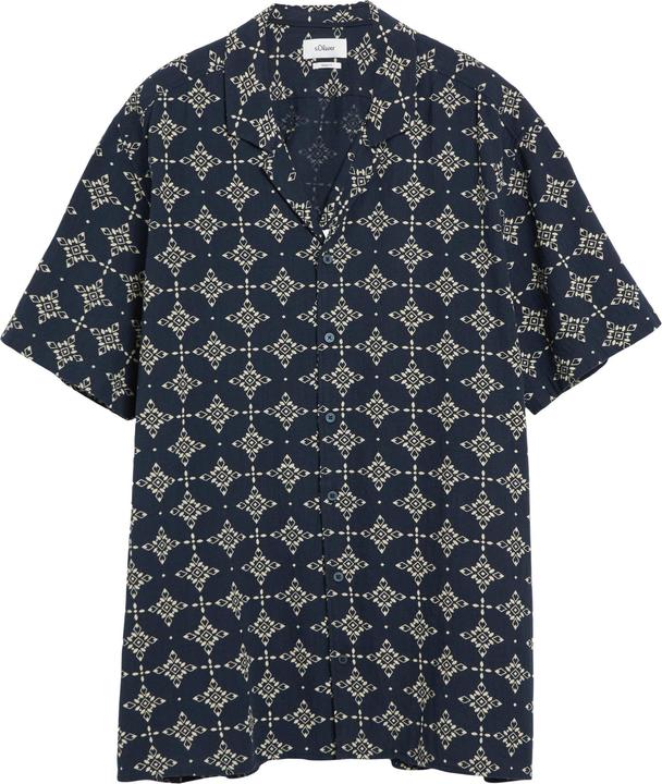Produktbild s.Oliver Strukturierte Baumwollhemd mit All-over-Print (5XL)