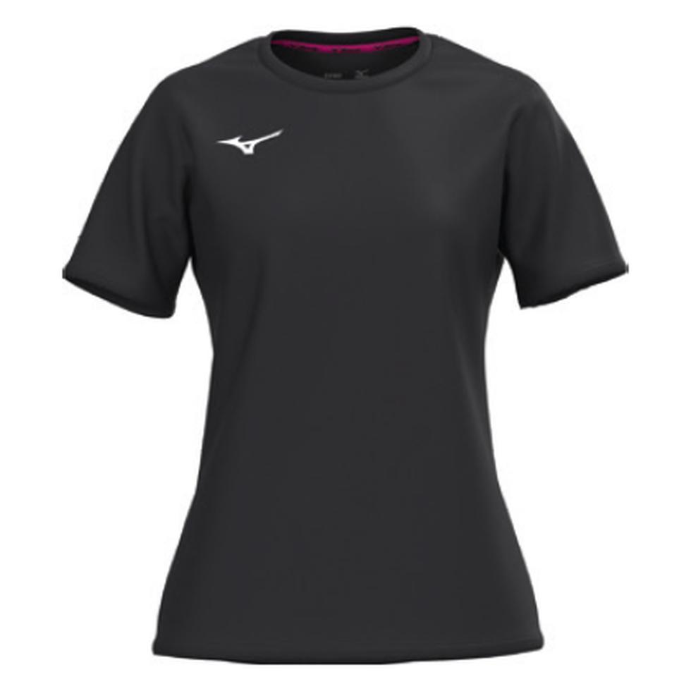 Mizuno, Damen, Sportshirt, Team (S), Schwarz, S
