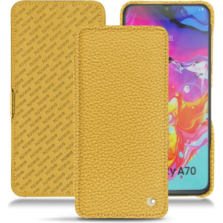 Noreve Lederschutzhülle horizontal (Samsung Galaxy A70), Smartphone Hülle, Orange
