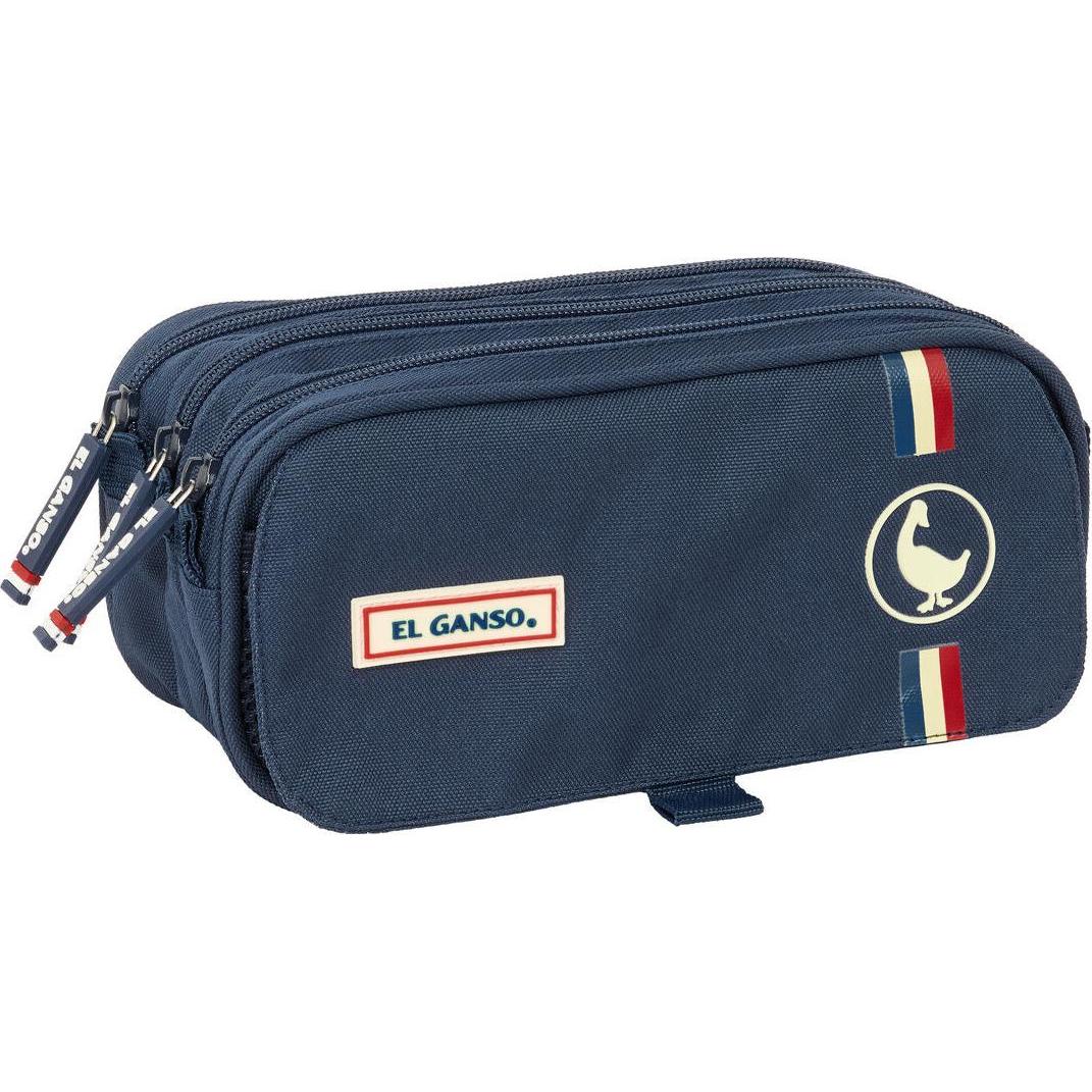 El Ganso, Astuccio, Dreifaches Mehrzweck-Etui Eclipse Marineblau 21,5 x 10 x 8 cm