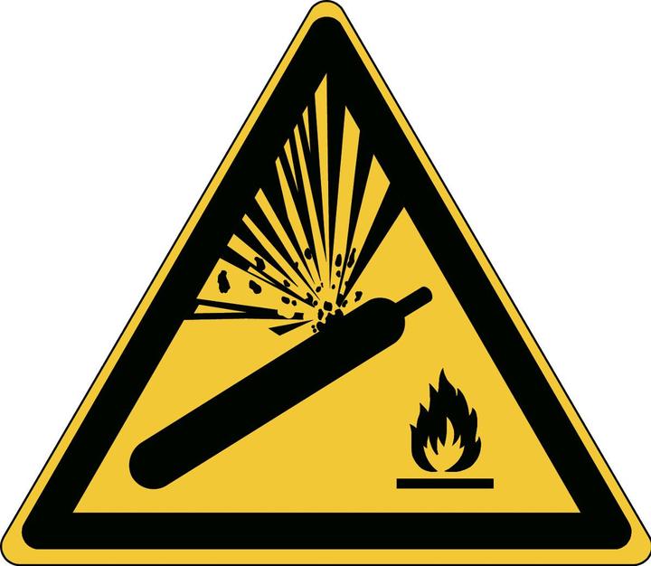 Actual product image Brady ISO safety sign - warning of pressure cylinder