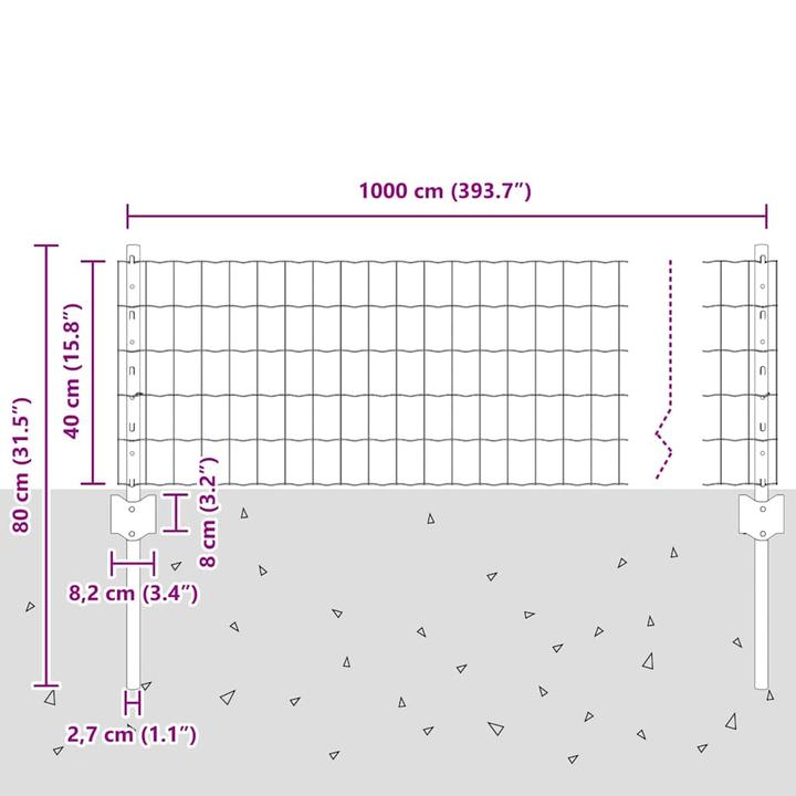 Produktbild VidaXL Verzinkter Zaun