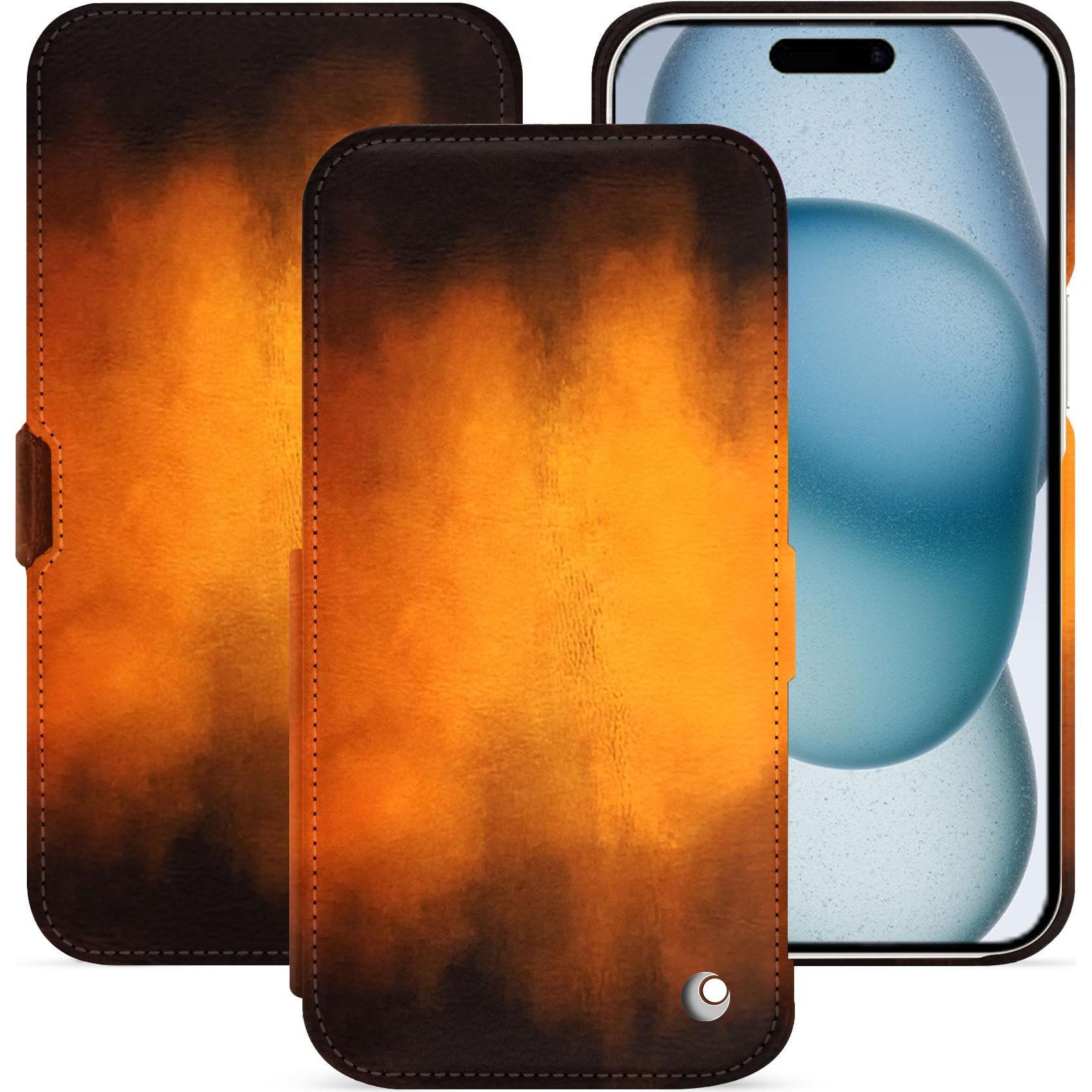 Noreve Lederschutzhülle horizontal (Apple iPhone 15), Smartphone Hülle, Violett