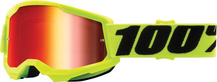 Image du produit 100% Strata 2 Jr. Goggle Fluo/Yellow - Mirror Red (Jaune, Fluo, Miroir Rouge)