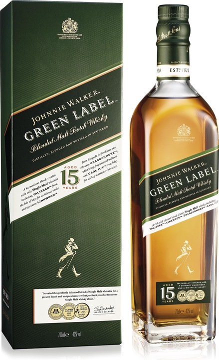 Image du produit Johnnie Walker label vert (Whisky mélangé, Scotch Whisky, 1 x 70 cl)