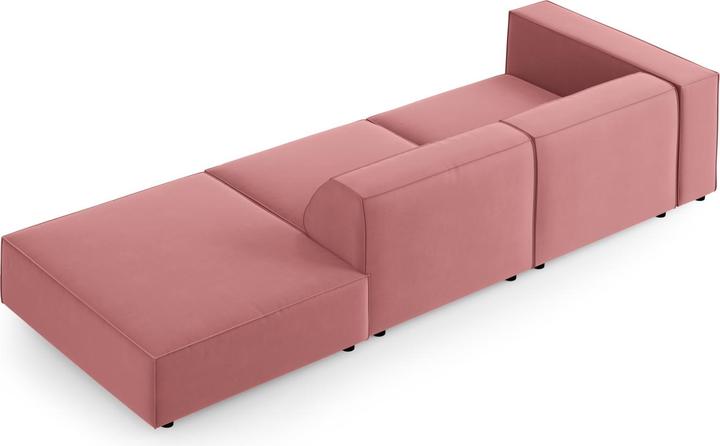 Actual product image Cosmopolitan Design Velvet Right Sofa, "Arendal", 4 Seats, Flamingo, 262x102x70 Made in Europe