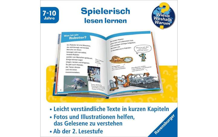 Actual product image Ravensburger Wieso? Weshalb? Warum? Erstleser, Band 14: Roboter (German, Annette new farmer, Sebastian Coenen, 2024)