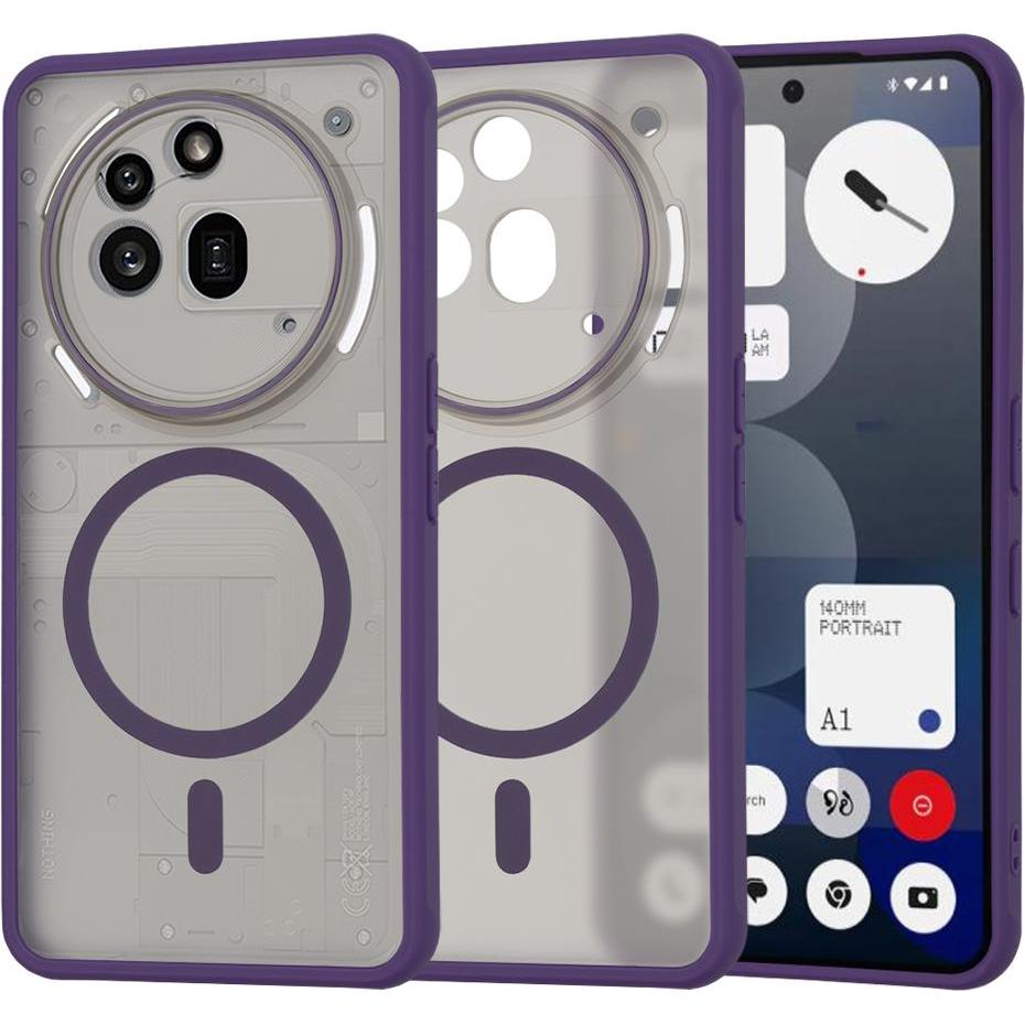 Techsuit - HaloFrost MagSafe Series - Nothing Phone (3a) Pro - Light Purple (Niente Telefono (3a) Pro), Cover smartphone, Viola