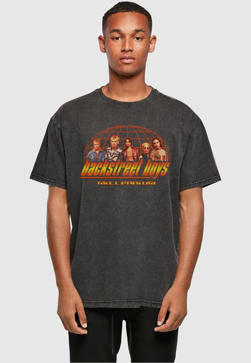 Produktbild Merchcode Backstreet Boys - Millenium Globe Acid Washed Heavy Oversize Tee - 114575 (S)