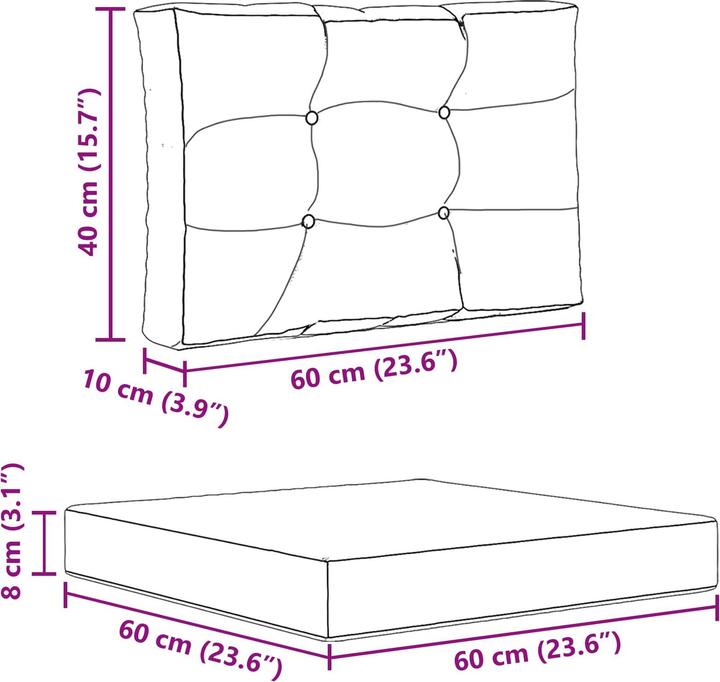 Produktbild vidaXL Sofakissen (60 x 60 cm)