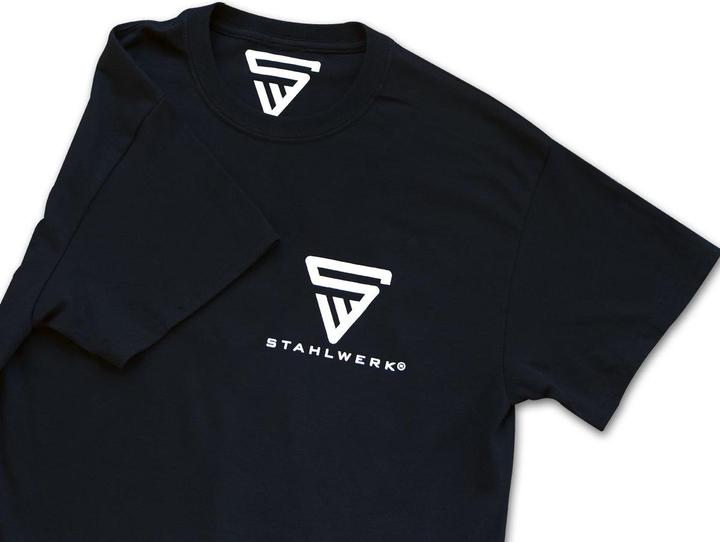 Produktbild Stahlwerk T-Shirt Schwarz Grösse XL Kurzarm-Hemd mit Logo-Print 100% Baumwolle (XL)