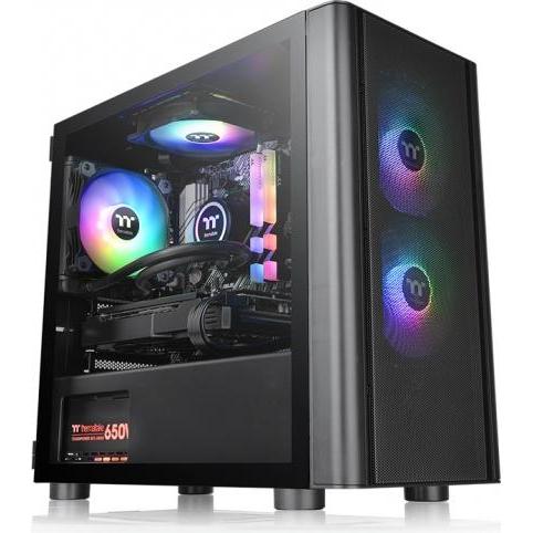 Thermaltake V150 TG ARGB Breeze Edition (ATX, mATX, Mini-ITX), PC Gehäuse, Schwarz