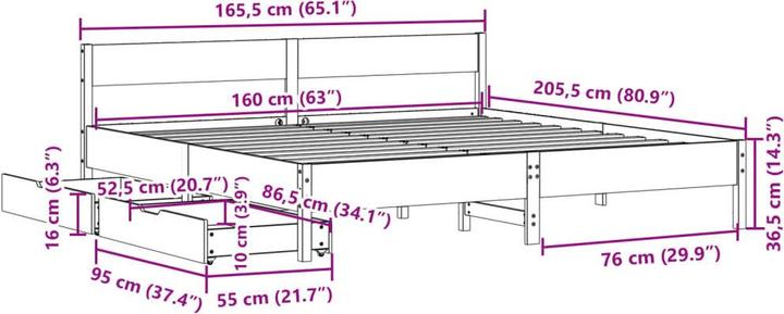 Image du produit vidaXL Bettgestell (160 x 200 cm)