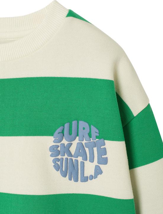 Produktbild Vertbaudet Sweatshirt mit Streifen und Print Jungen, Recycling-Polyester (152)