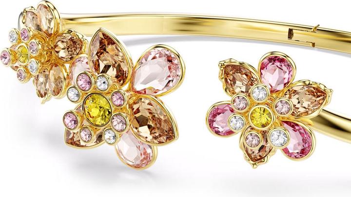 Produktbild Swarovski Idyllia Armreif Verschiedene Schliffe Blume Mehrfarbig Goldlegierungsschicht (16.50 cm, Swarovski Metall)