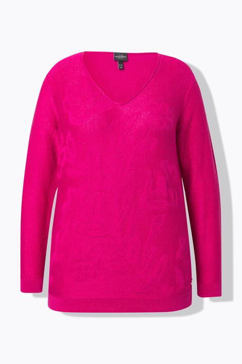 Produktbild Ulla Popken Pullover, Jacquard-Muster, V-Ausschnitt, Langarm (60)