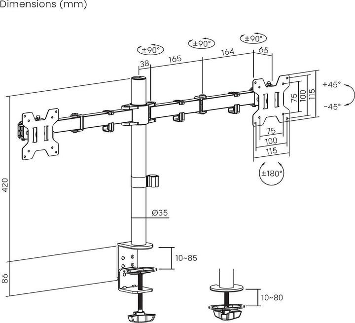 Produktbild Aisens DT32TSR-279 (Tisch, 32", 20 kg)