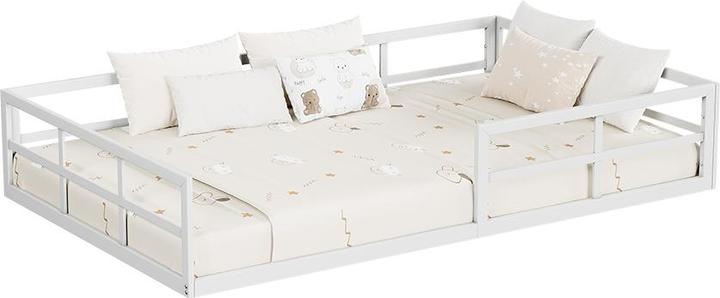 VitaliSpa Bodenbett aus Metall Minno, Weiss, 205 x 125 cm ohne Matratze (120 x 200 cm)