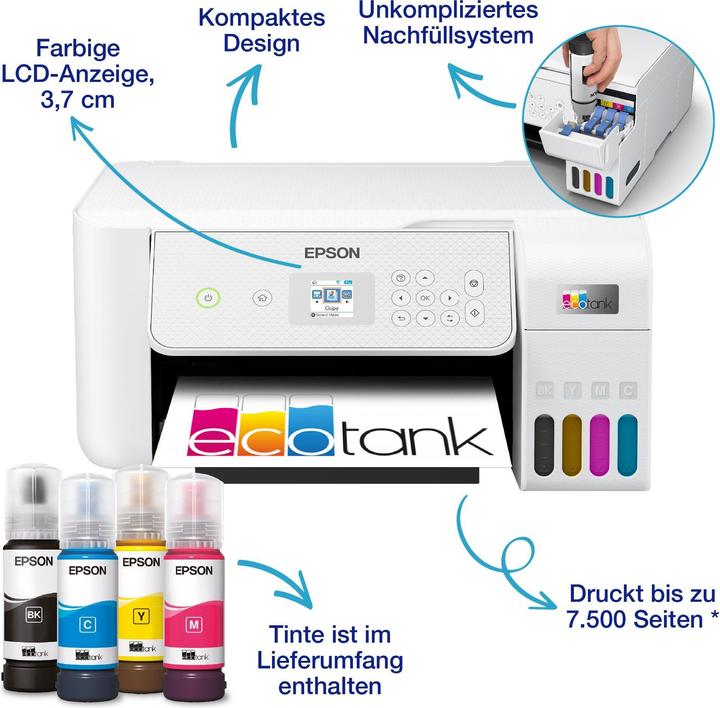 Image du produit Epson EcoTank ET-2876 (Réservoir d'encre, Couleur)