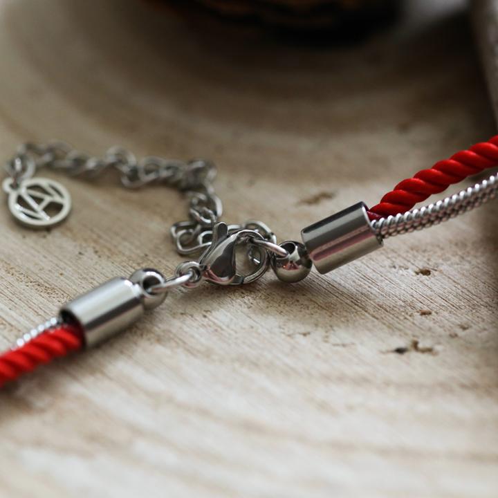 Produktbild Val&Val Rotes Herrenarmband (Acier, Cordon)