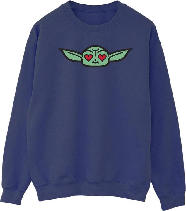 Actual product image Star Wars Mens The Mandalorian Grogu Heart Eyes Sweatshirt (M)