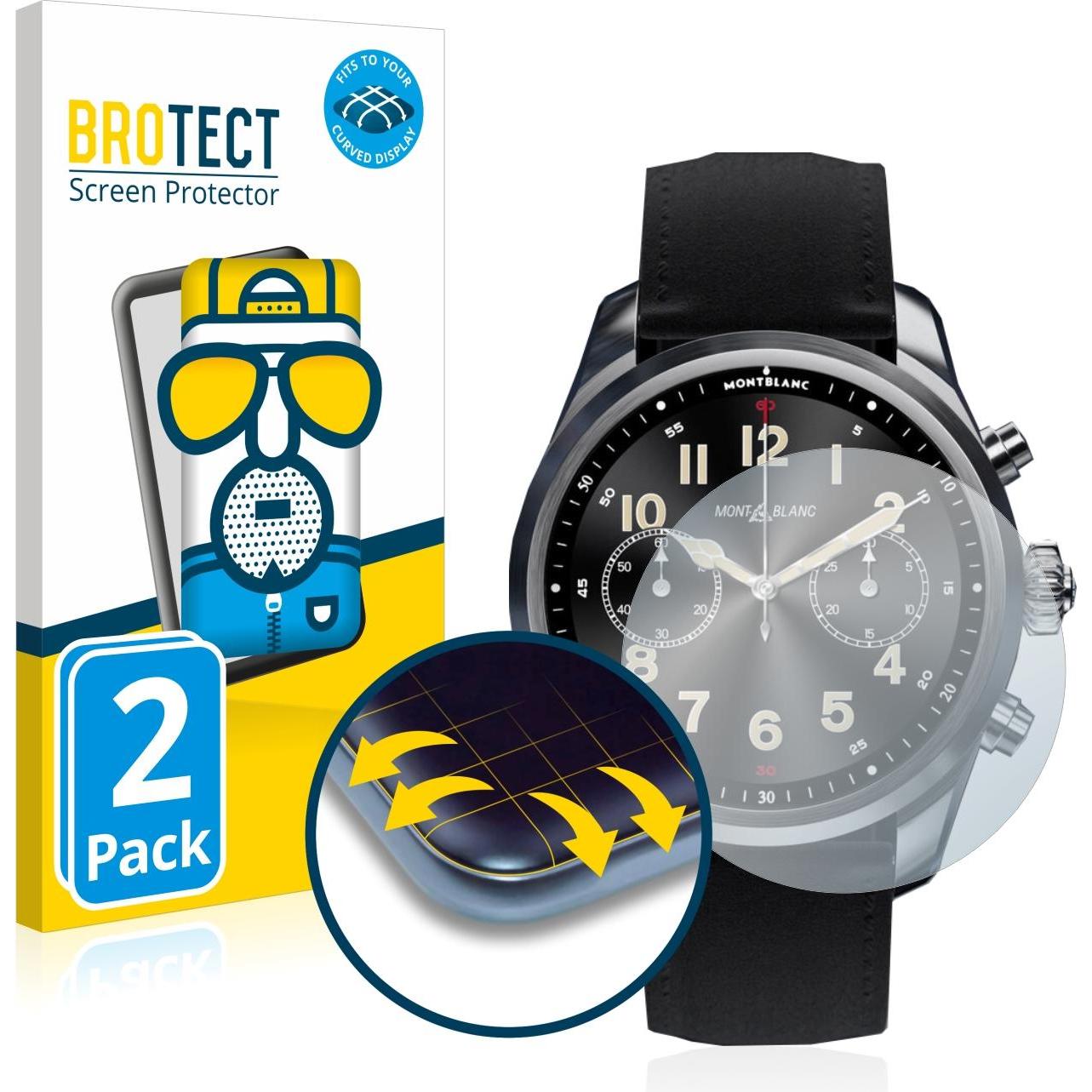 BROTECT Full-Cover Displayschutz Matt, Smartwatch Schutzfolie, Grau