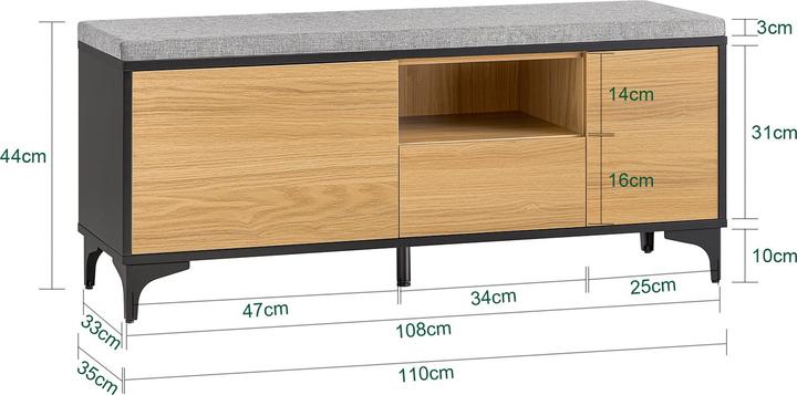 Produktbild SoBuy Schuhbank mit 1 Schubladen