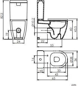 Produktbild Masterjero Toilet Standing Arc With Tank White