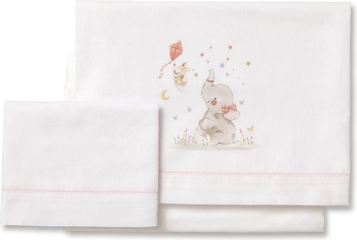 Produktbild Interbaby 3STK BETTW.BETT60X120(LAKEN152X102+SPANNB120X60X12+KISSEN60X30)-BAUMW.-- W/ROSA (80 x 80 cm)