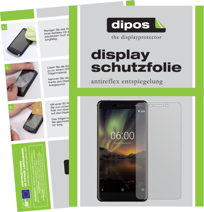Immagine prodotto Dipos Pellicola Protettiva Antiriflesso (5 Pezzo/i, Nokia 6 (2018))