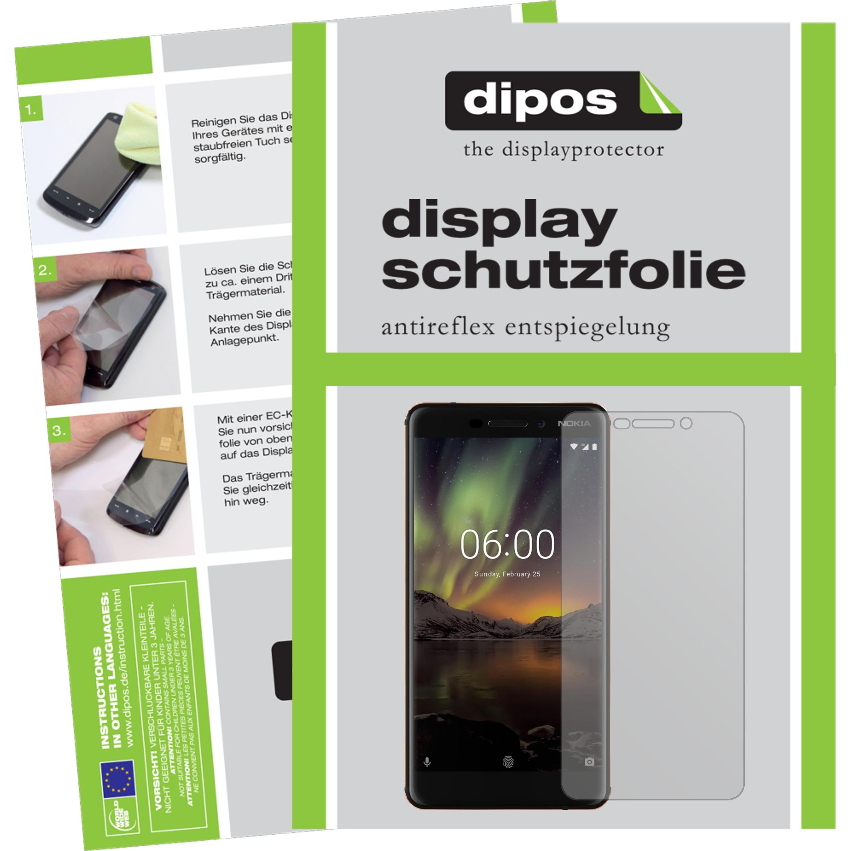 Dipos Displayschutzfolie Antireflex (5 Stück, Nokia 6 (2018)), Smartphone Schutzfolie, Transparent