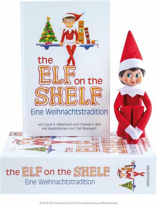 Elf on the Shelf Girl with book, German version